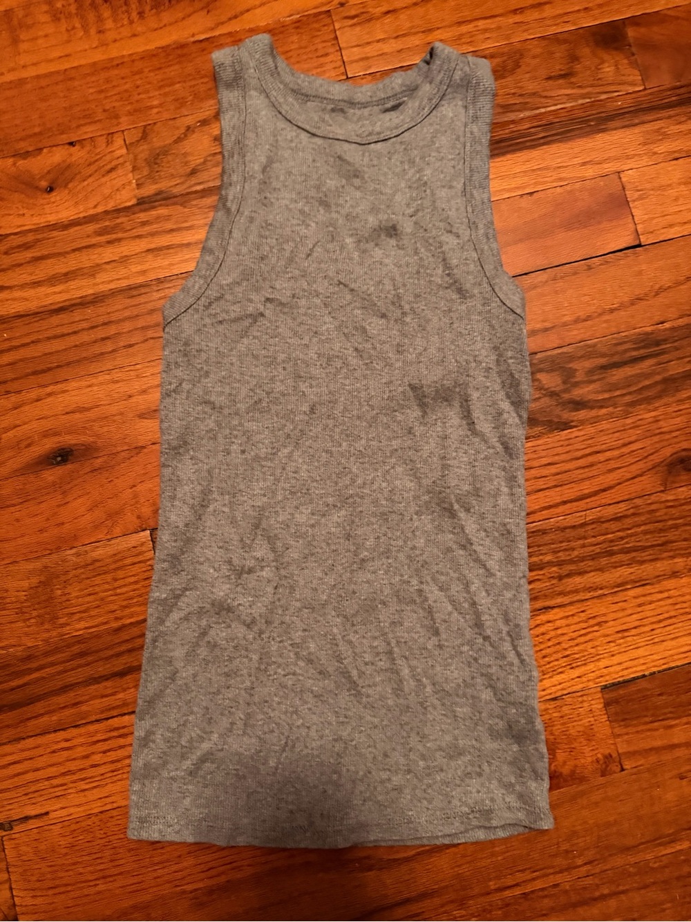 Gray Ribbed Tank Top